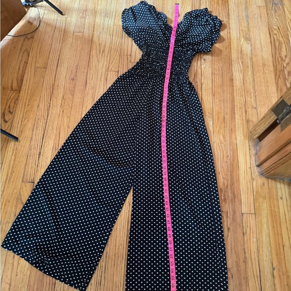 Max studio Navy Polka Dot Jumpsuit size S in like new condition,wide legs - Picture 6 of 8